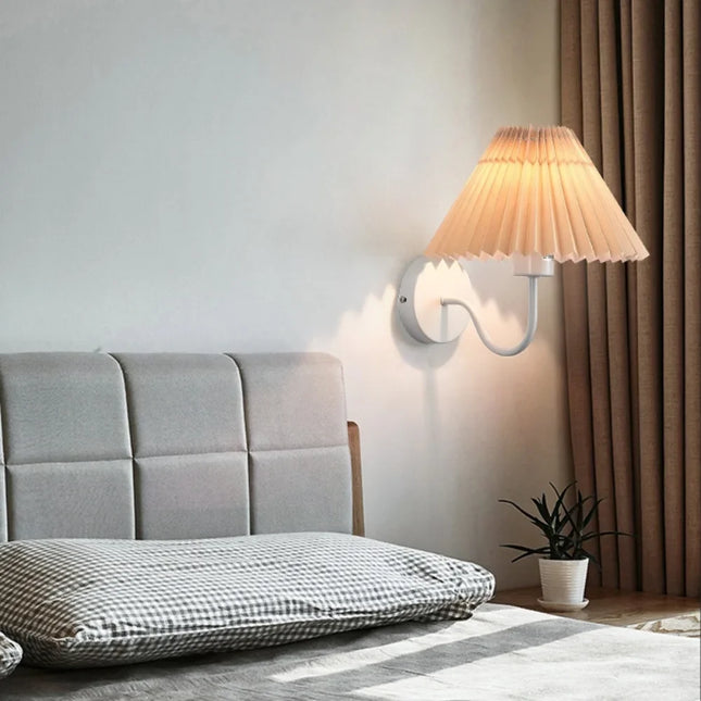 Applique murale rétro en tissu plissé — LZ4X9Q2