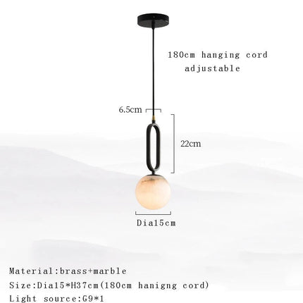 Suspension LED minimaliste en marbre — LZ4X9T1