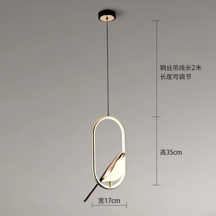 Lustre suspendu nordique en acrylique avec oiseaux LED — LZ4X9J