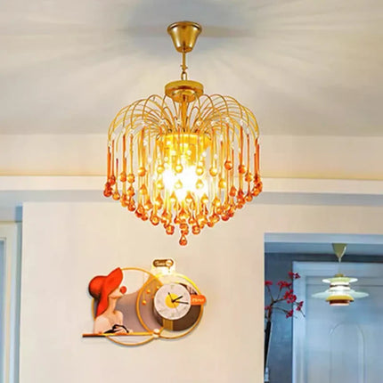 Lustre suspension rétro en verre marron élégant et moderne — LZ4P9X