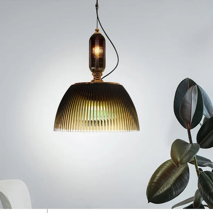 Suspension rétro en verre pour ambiance lumineuse chaleureuse — LZ4X9P