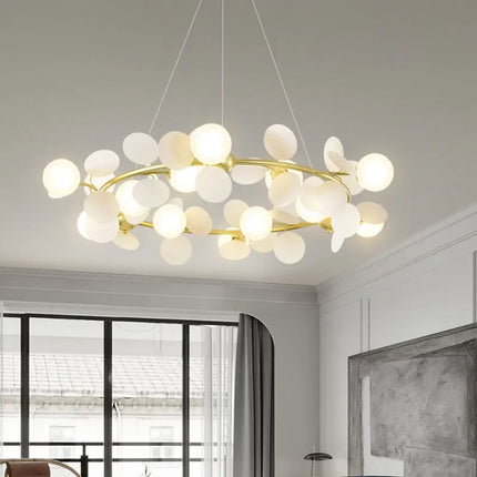 Lustre suspension moderne en verre design raisin doré — LZ4X9T