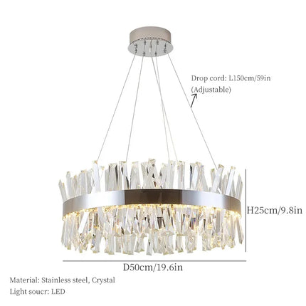 Lustre en cristal lumineux style nordique pour décoration moderne — LZ4XJ9