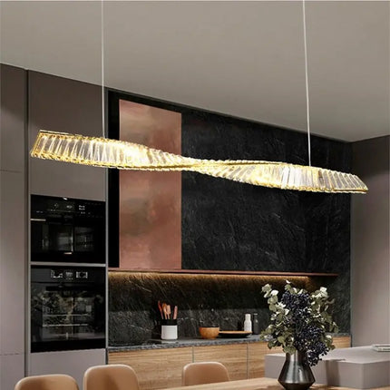 Lustre en cristal doré design postmoderne avec éclairage LED — LZ4X9T