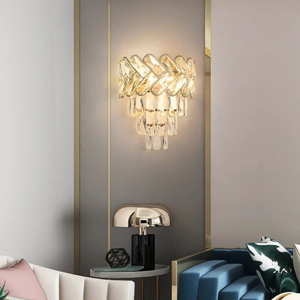 Applique murale LED en cristal et acier inoxydable pour intérieur moderne — LZ4T9XQ