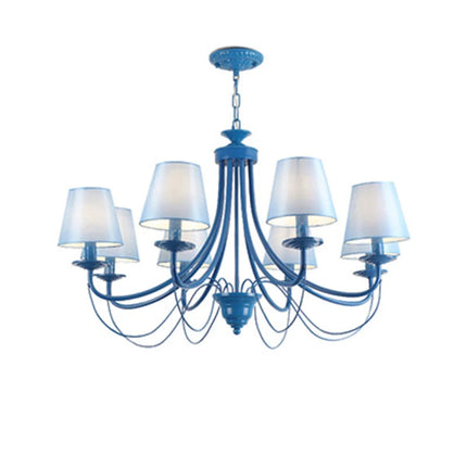 Lustre en fer forgé noir et blanc au design moderne pour intérieur — LZ4X9J