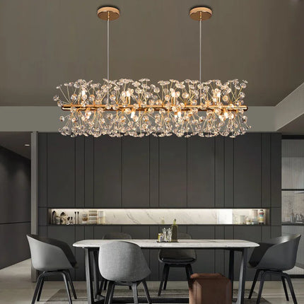 Lustre rond LED en cristal motif pissenlit lumineux — LZ4X9T1