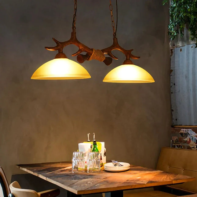 Suspension vintage en bois avec éclairage LED décoratif — LZ4X9TQ