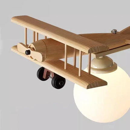 Plafonnier LED en bois forme avion pour chambre d'enfant — LZ4X9P