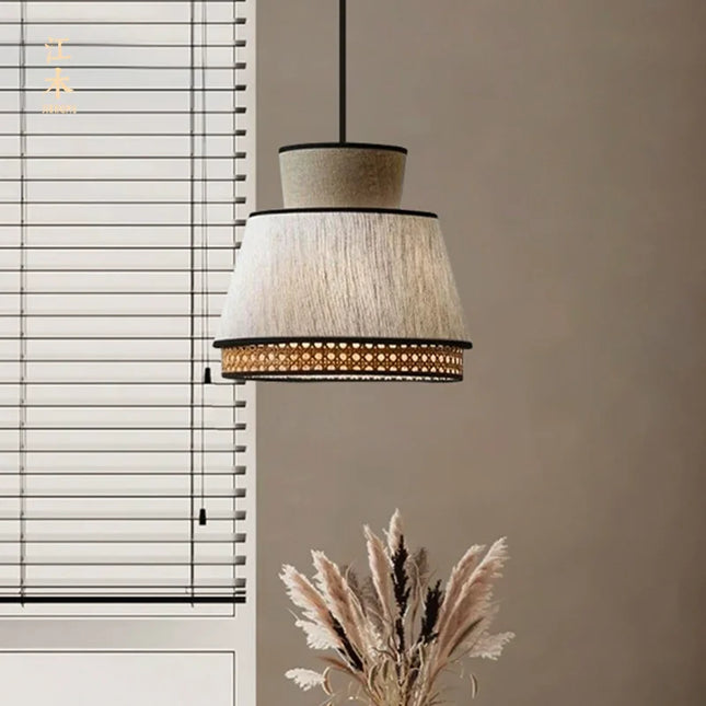 suspension vintage en rotin tissé à la main pour décoration intérieure