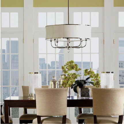Lustre américain en cuivre avec abat-jour en tissu simple et créatif — LZ4X9M