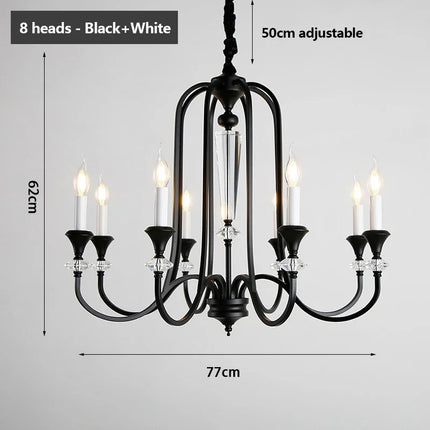 Lustre rétro en cristal avec LED pour salon élégant — LZ4X9Q7T