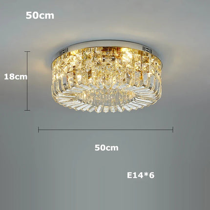 Plafonnier LED en cristal chromé pour intérieur moderne — LZ4X9P