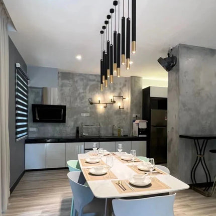 lustre led tubulaire pour éclairage intérieur de restaurant
