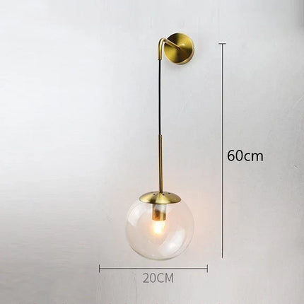 Applique murale rétro en verre au design nordique lumineux — LZ4X9T2