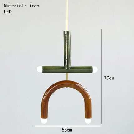 Lustre suspension réglable en fil métallique arc-en-ciel art déco — LZ4P9XQ