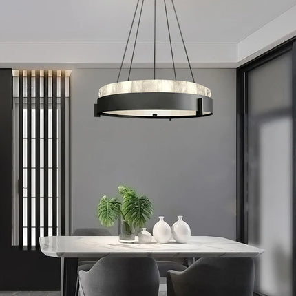 Lustre moderne en marbre avec éclairage LED intérieur — LZ4X9P2