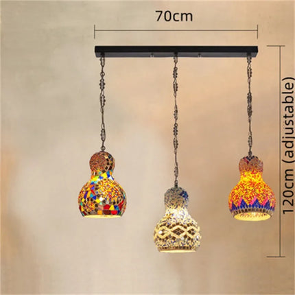 Lustre suspension en mosaïque turque colorée style art déco romantique — LZ4X9P2