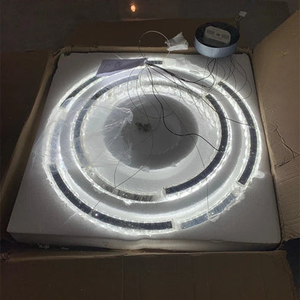 Lustre nordique en cristal et acier inoxydable avec LED miroir — LZ4X9M