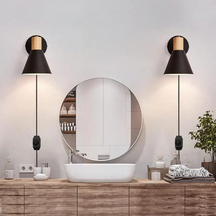 Applique murale LED industrielle réglable avec prise et interrupteur — LZ4X9P2