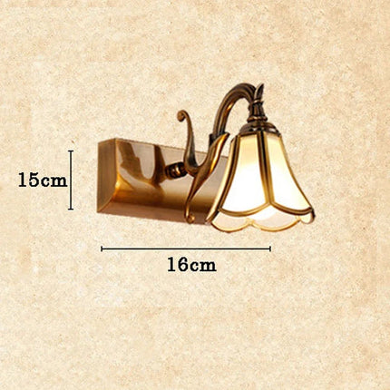 Applique murale miroir en verre rétro bronze style européen — LZ4X9T2