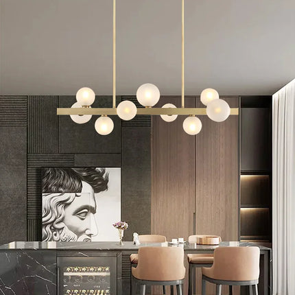 Lustre LED italien minimaliste en cuivre pour bar et café — LZ4P9XQ