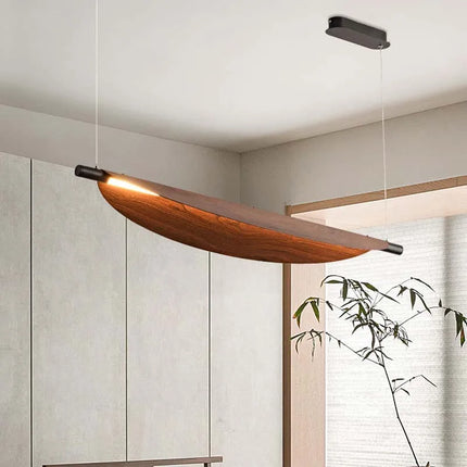 Lustre japonais rétro en bois de noyer pour intérieur — LZ4X9T