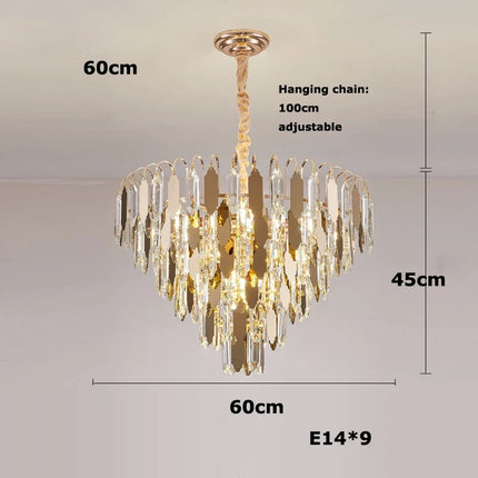 Lustre LED de luxe finition or chromé pour décoration moderne — LZ4X9T2
