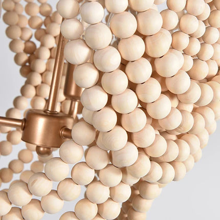 Lustre rétro en perles de bois pour suspension intérieure — LZ4X9M