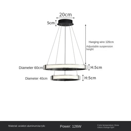suspension circulaire de luxe postmoderne pour décoration intérieure élégante