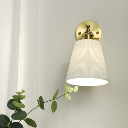 Applique murale nordique en céramique avec interrupteur en laiton réglable — LZ4X9P2