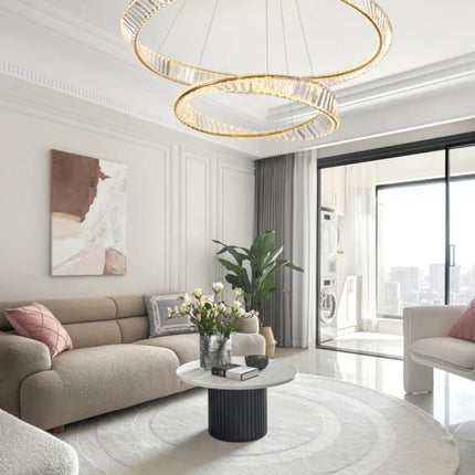 Lustre en cristal et acier inoxydable pour décoration moderne — LZ4X9P