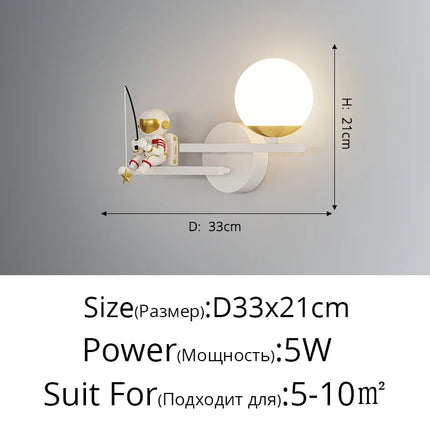 Applique murale LED astronaute lune et planète style nordique 2022 — LZ4X7J9