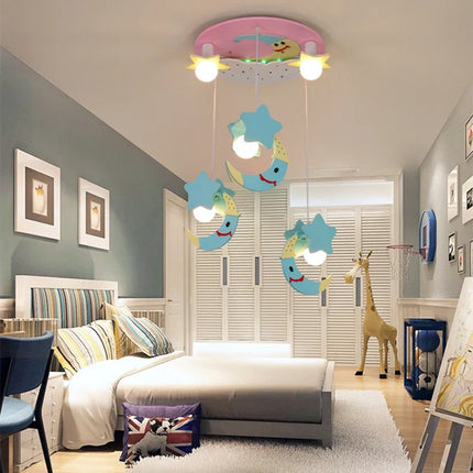 Plafonnier lune kawaii design scandinave pour chambre fille moderne — LZ4X9P