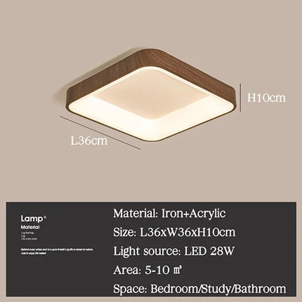 Plafonniers LED imitation bois formes rond, rectangle et carré — LZ4X9P