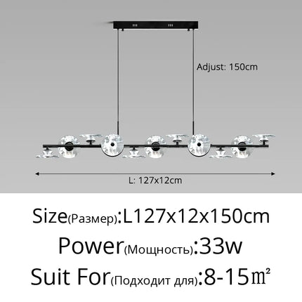 suspension moderne minimaliste en verre et éclairage led créatif