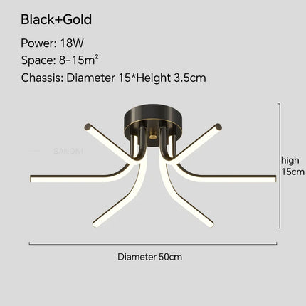 Plafonnier LED en cuivre au style moderne — LZ4X9T1