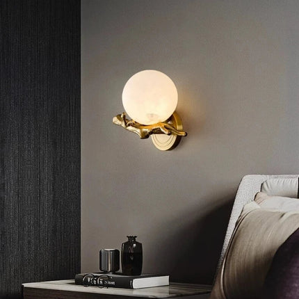 Applique murale LED en marbre et cuivre décorative — LZ4X7P