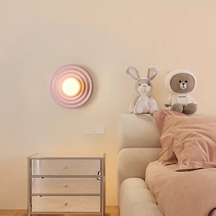 Applique murale LED ronde en résine style rétro japonais — LZ4X9P2