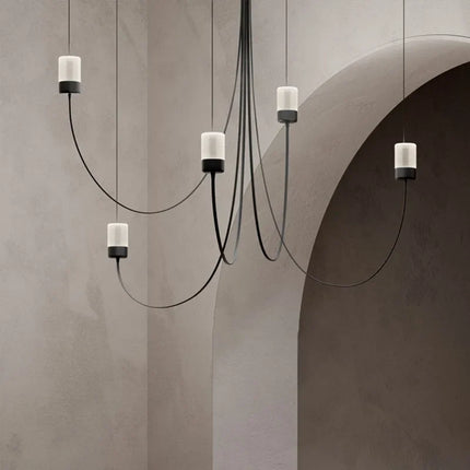 Lustre minimaliste LED avec abat-jour en verre cristal — LZ4X7Q2