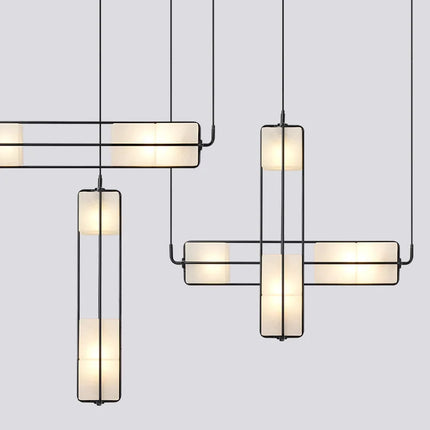 Lustre Art déco en verre et métal pour hôtel et bar — LZ4P9XQ