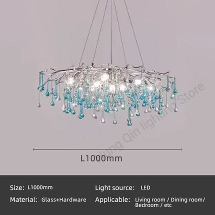 Lustre LED bicolore en verre style postmoderne — LZ4X9Q2