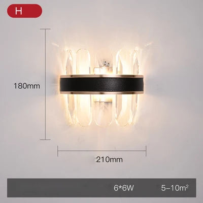 Applique murale LED en cristal et acier inoxydable pour intérieur moderne — LZ4T9XQ
