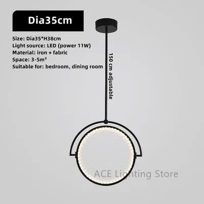 Lustre suspension nordique en fer noir pour intérieur — LZ4X9J