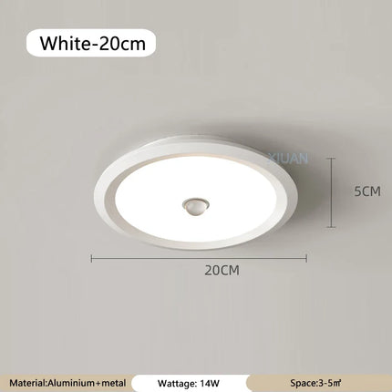Plafonnier rond moderne avec détecteur de mouvement PIR — LZ4X9T
