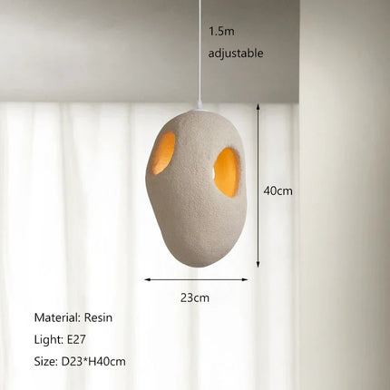 Suspension artisanale en résine style japonais Wabi Sabi — LZ4X9M2