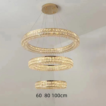 Lustre moderne à deux couches en cristal pour décoration — LZ4X9P
