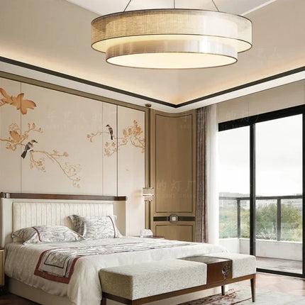 lustre circulaire chinois pour un éclairage zen élégant