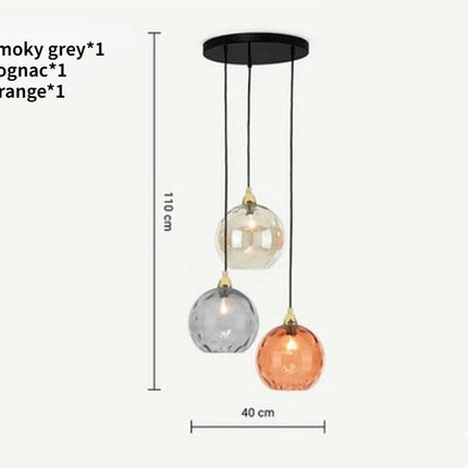 Lustre suspension en verre coloré effet grain d’eau nordique — LZ4X9P