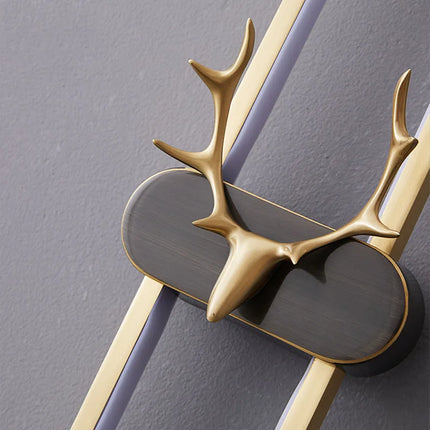 Applique murale nordique tête de cerf en cuivre à intensité variable — LZ4X9Q2